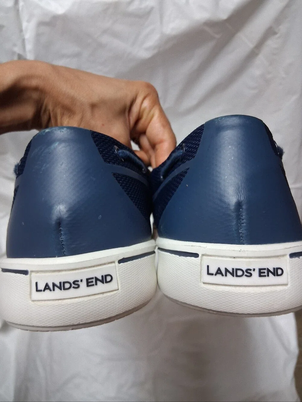 Lands' End Navy Men’s Casual Boat Shoe Size 12D Preowned